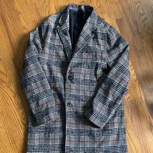 Zara Mens Plaid Button Coat Size S Multicolor